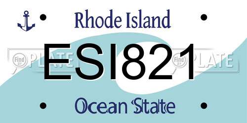 ESI821 Rhode Island License Plate