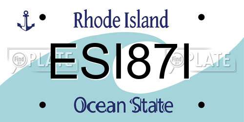 ESI87I Rhode Island License Plate