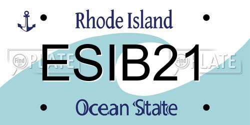 ESIB21 Rhode Island License Plate