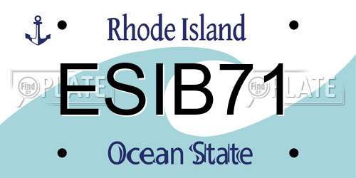 ESIB71 Rhode Island License Plate
