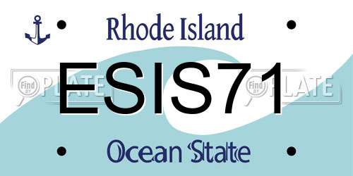 ESIS71 Rhode Island License Plate