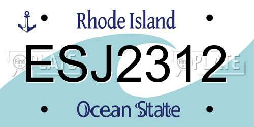 ESJ2312 Rhode Island License Plate