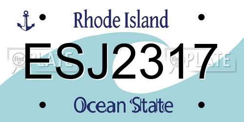 ESJ2317 Rhode Island License Plate