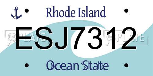 ESJ7312 Rhode Island License Plate