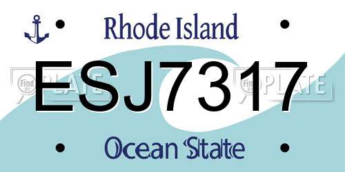 ESJ7317 Rhode Island License Plate