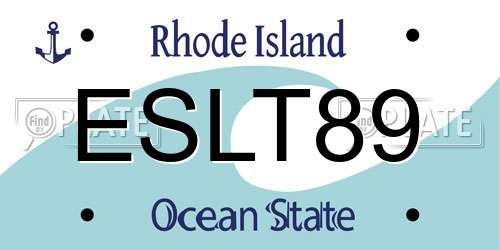 ESLT89 Rhode Island License Plate