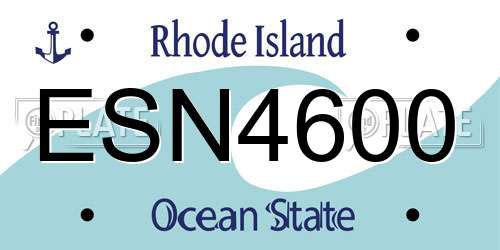 ESN4600 Rhode Island License Plate