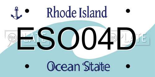 ESO04D Rhode Island License Plate