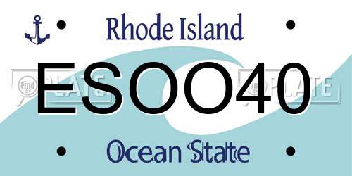 ESOO40 Rhode Island License Plate