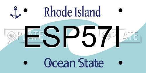 ESP57I Rhode Island License Plate