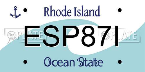 ESP87I Rhode Island License Plate