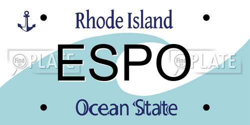 ESPO Rhode Island License Plate