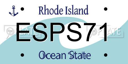 ESPS71 Rhode Island License Plate