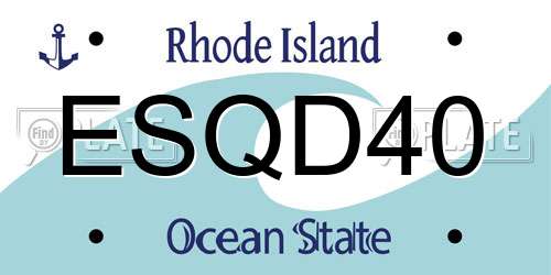 ESQD40 Rhode Island License Plate