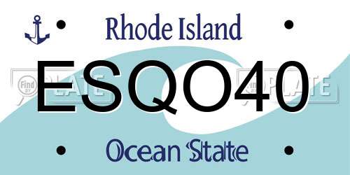 ESQO40 Rhode Island License Plate