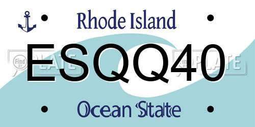 ESQQ40 Rhode Island License Plate