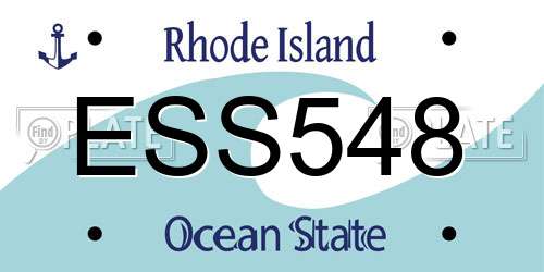 ESS548 Rhode Island License Plate