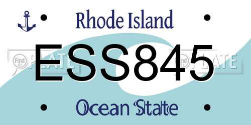 ESS845 Rhode Island License Plate