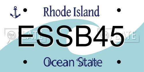ESSB45 Rhode Island License Plate