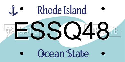 ESSQ48 Rhode Island License Plate