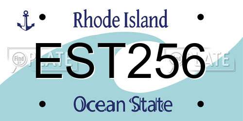 EST256 Rhode Island License Plate