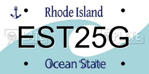 EST25G Rhode Island License Plate
