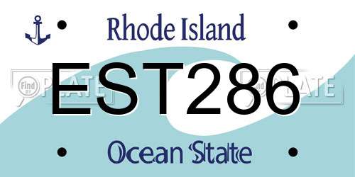 EST286 Rhode Island License Plate