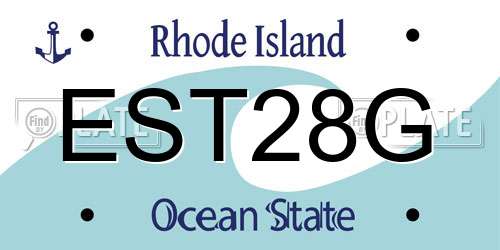 EST28G Rhode Island License Plate