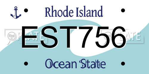 EST756 Rhode Island License Plate