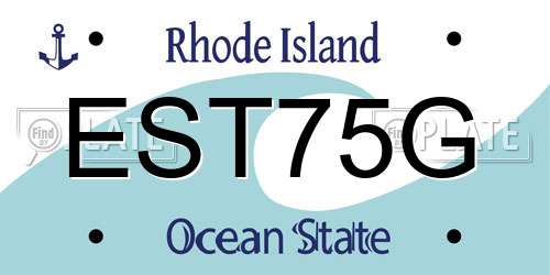 EST75G Rhode Island License Plate