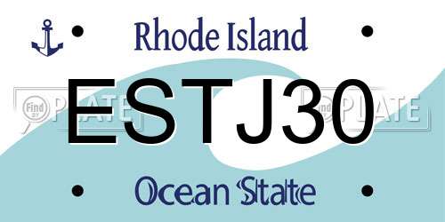 ESTJ30 Rhode Island License Plate