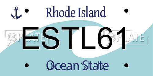 ESTL61 Rhode Island License Plate