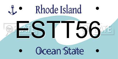 ESTT56 Rhode Island License Plate
