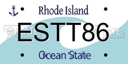 ESTT86 Rhode Island License Plate