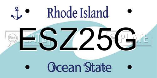 ESZ25G Rhode Island License Plate