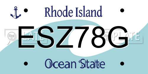ESZ78G Rhode Island License Plate
