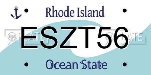 ESZT56 Rhode Island License Plate