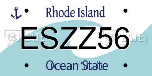 ESZZ56 Rhode Island License Plate