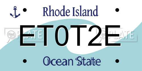 ET0T2E Rhode Island License Plate