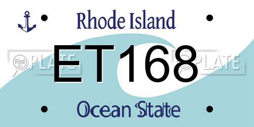 ET168 Rhode Island License Plate