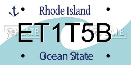 ET1T5B Rhode Island License Plate