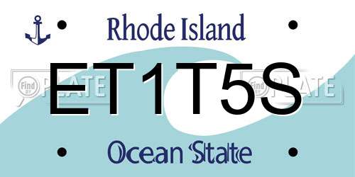 ET1T5S Rhode Island License Plate