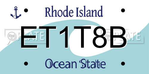 ET1T8B Rhode Island License Plate