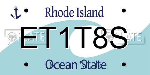 ET1T8S Rhode Island License Plate