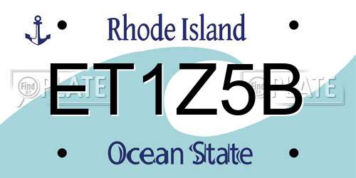 ET1Z5B Rhode Island License Plate