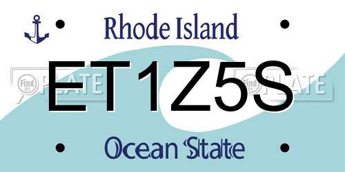 ET1Z5S Rhode Island License Plate