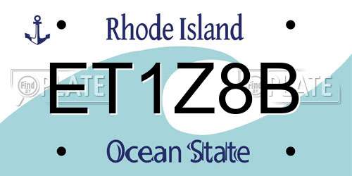 ET1Z8B Rhode Island License Plate
