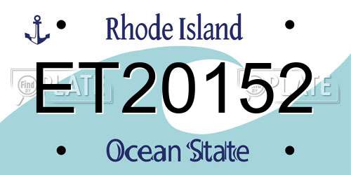 ET20152 Rhode Island License Plate