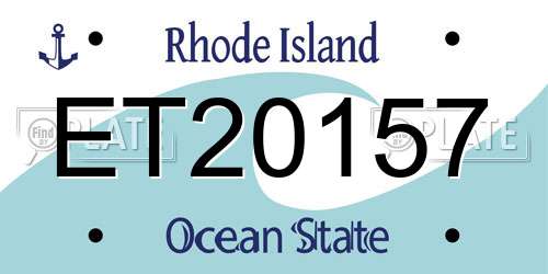 ET20157 Rhode Island License Plate