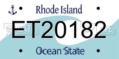 ET20182 Rhode Island License Plate